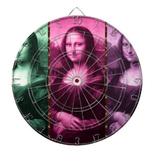 Mona Lisa Animal Print Green Pink Purple Dartboard