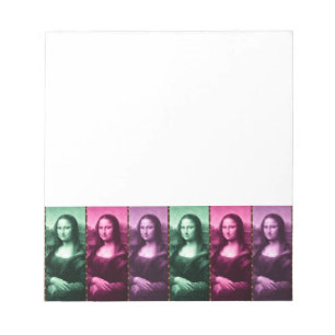 Mona Lisa Animal Print Green Pink Purple Notepad