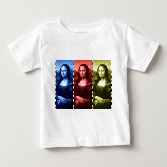 Mona Lisa Animal Print Primary Colours Baby T-Shirt (Front)
