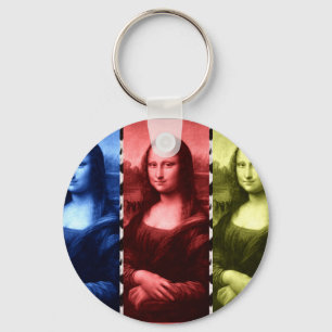 Mona Lisa Animal Print Primary Colours Key Ring