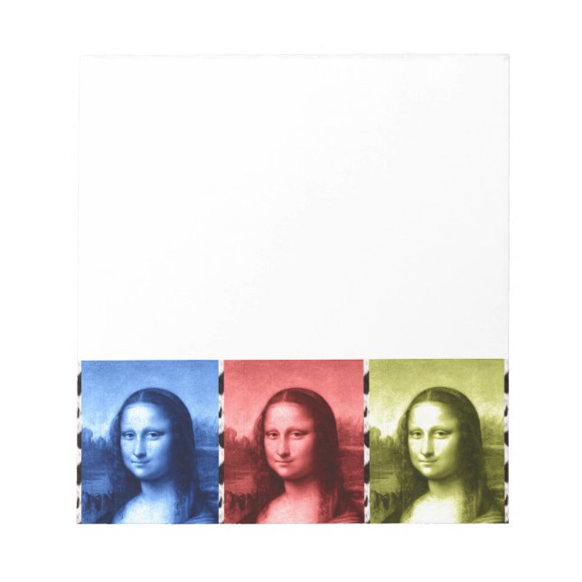 Mona Lisa Animal Print Primary Colours Notepad (Front)