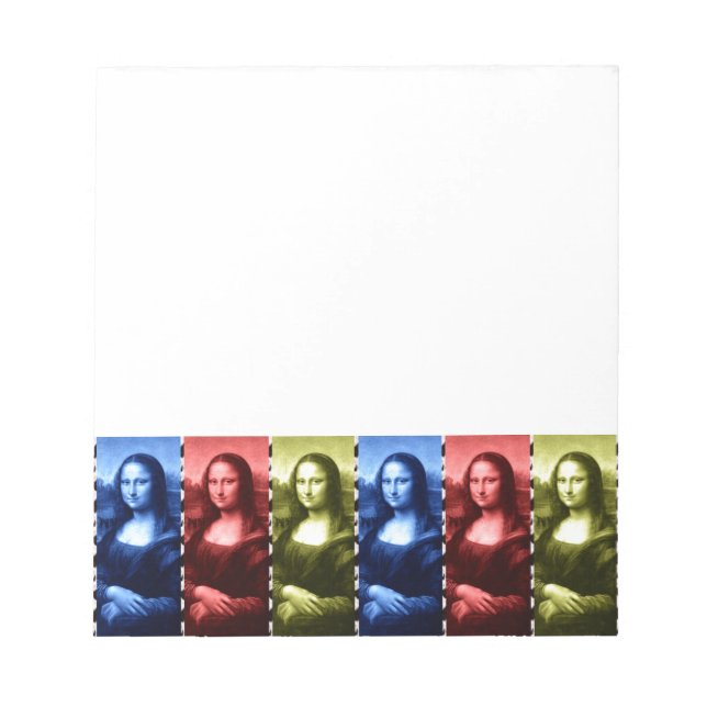 Mona Lisa Animal Print Primary Colours Notepad (Front)