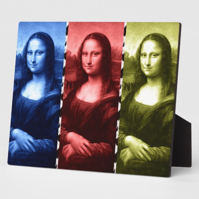 Mona Lisa Animal Print Primary Colours Plaque (Side)