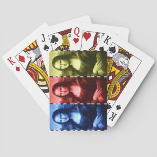 Mona Lisa Animal Print Primary Colours Playing Cards