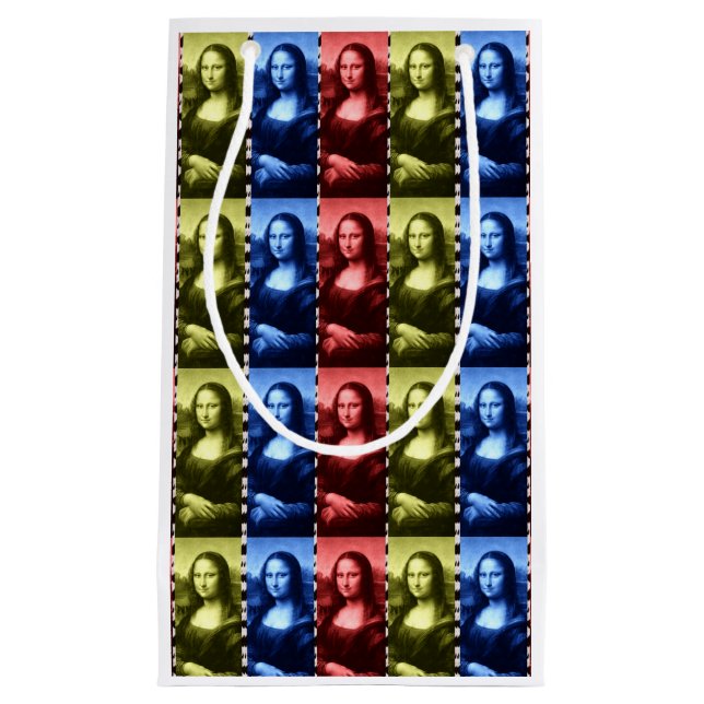 Mona Lisa Animal Print Primary Colours Small Gift Bag (Front)