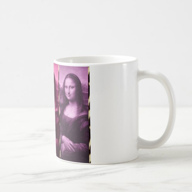 Mona Lisa Animal Print Purple Pink Chocolate Coffee Mug (Right)