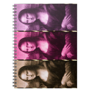 Mona Lisa Animal Print Purple Pink Chocolate Notebook