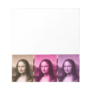 Mona Lisa Animal Print Purple Pink Chocolate Notepad