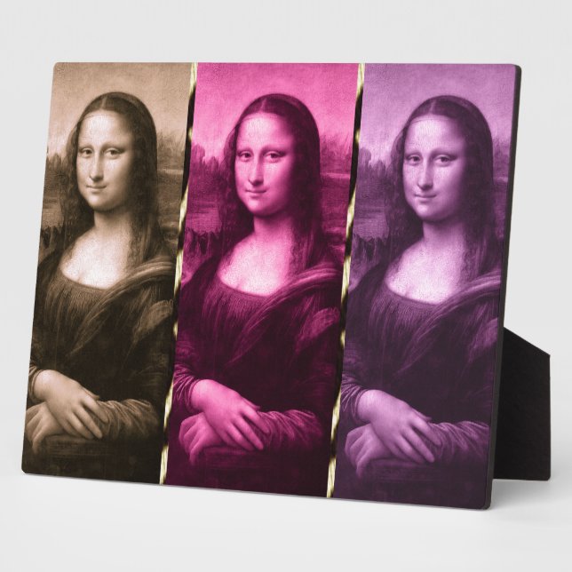 Mona Lisa Animal Print Purple Pink Chocolate Plaque (Side)