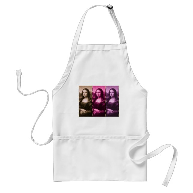 Mona Lisa Animal Print Purple Pink Chocolate Standard Apron (Front)