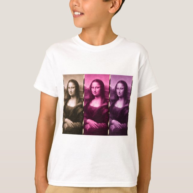 Mona Lisa Animal Print Purple Pink Chocolate T-Shirt (Front)