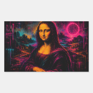 Mona Lisa Art Rectangular Sticker