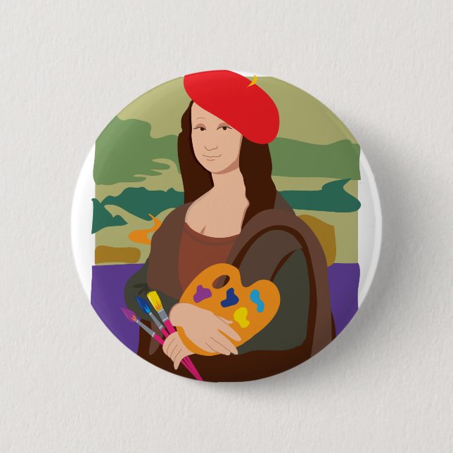 Mona Lisa Artist 6 Cm Round Badge (Front)