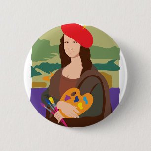 Mona Lisa Artist 6 Cm Round Badge