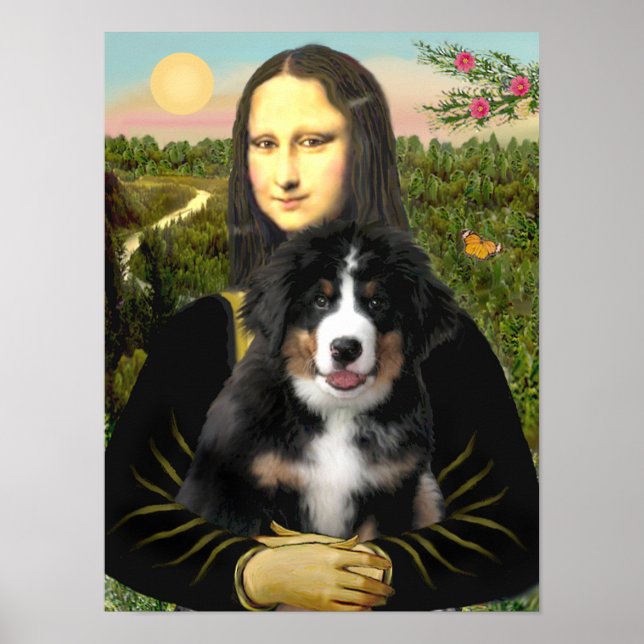 Mona Lisa - Bernese Mountain Dog Puppy Poster (Front)