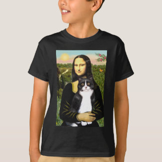 Mona Lisa - black and white cat T-Shirt