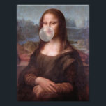 Mona Lisa blowing grey bubble gum Photo Print<br><div class="desc">Mona Lisa blowing grey bubble gum</div>