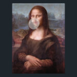 Mona Lisa blowing grey bubble gum Photo Print<br><div class="desc">Mona Lisa blowing grey bubble gum</div>