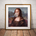 Mona Lisa blowing grey bubble gum Poster<br><div class="desc">Mona Lisa blowing grey bubble gum</div>