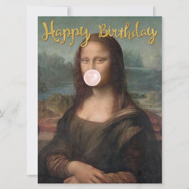 Mona Lisa Blowing Pink Bubble gum  (Front)