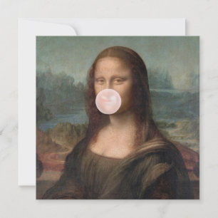 Mona Lisa Blowing Pink Bubble gum
