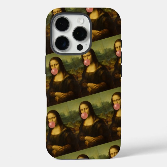 Mona Lisa Blowing Pink Bubble Gum Case-Mate iPhone Case (Back)