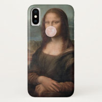 Mona Lisa Blowing Pink Bubble gum