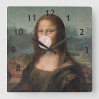 Mona Lisa Blowing Pink Bubble gum