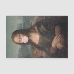 Mona Lisa Blowing Pink Bubble gum Tissue Paper