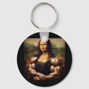 Mona Lisa Bodybuilding Funny Gift 1 Key Ring