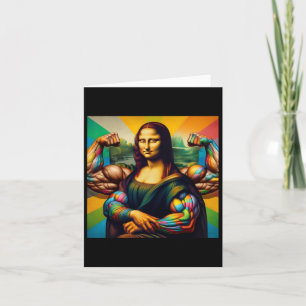 Mona Lisa Bodybuilding Funny Gift 2  Card