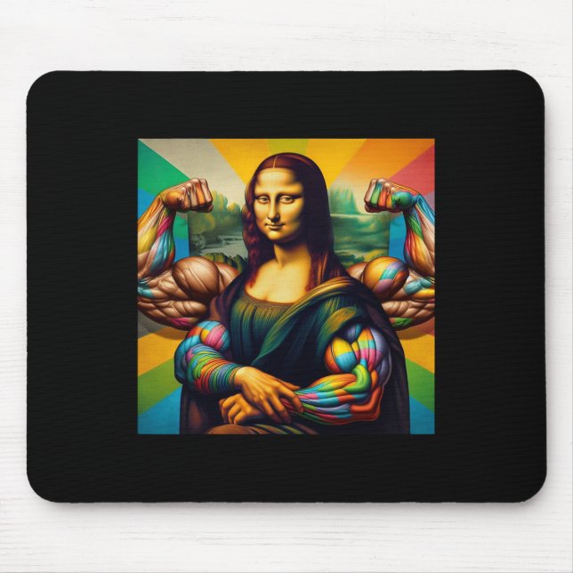 Mona Lisa Bodybuilding Funny Gift 2  Mouse Pad (Front)