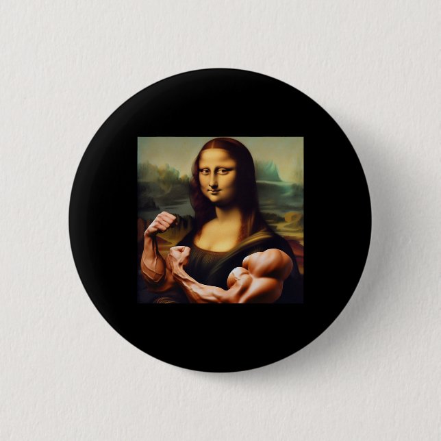 Mona Lisa Bodybuilding Funny Gift 3  6 Cm Round Badge (Front)