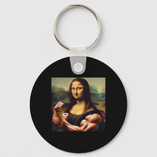 Mona Lisa Bodybuilding Funny Gift 3 Key Ring