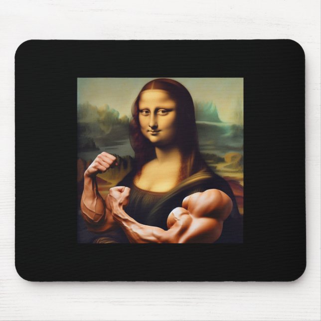 Mona Lisa Bodybuilding Funny Gift 3  Mouse Pad (Front)