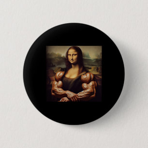 Mona Lisa Bodybuilding Funny Gift 4 6 Cm Round Badge