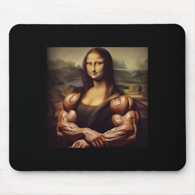 Mona Lisa Bodybuilding Funny Gift 4  Mouse Pad (Front)