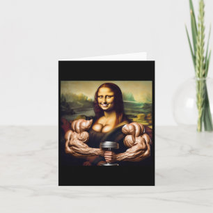 Mona Lisa Bodybuilding Funny Gift 5  Card