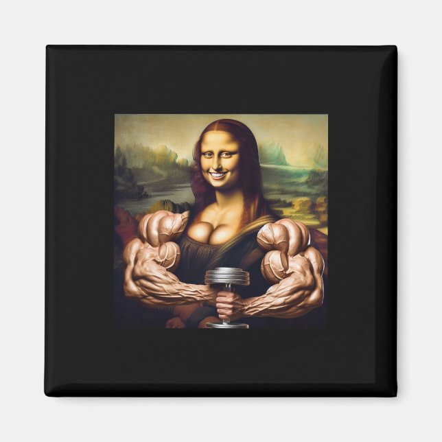Mona Lisa Bodybuilding Funny Gift 5  Magnet (Front)