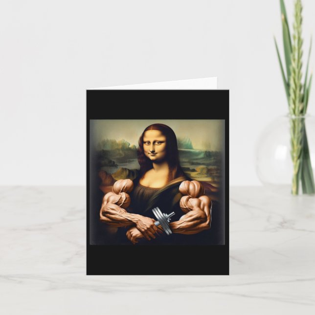 Mona Lisa Bodybuilding Funny Gift 6  Card (Front)