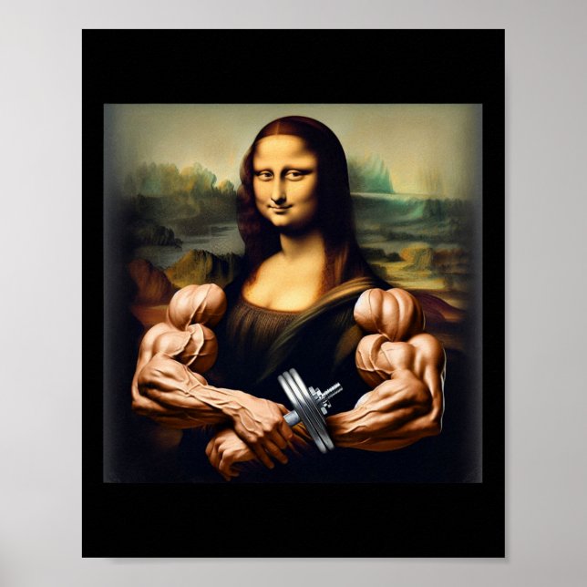 Mona Lisa Bodybuilding Funny Gift 6  Poster (Front)