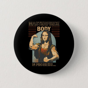 Mona Lisa Bodybuilding Muscle Gym Weightlifting Wo 6 Cm Round Badge