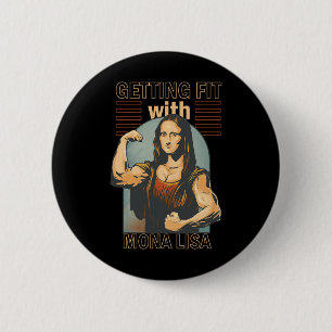 Mona Lisa Bodybuilding Muscle Gym Weightlifting Wo 6 Cm Round Badge