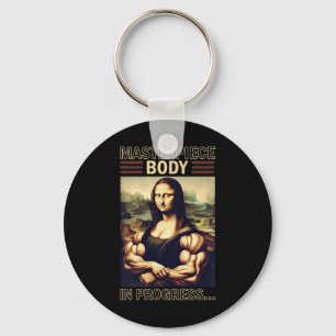 Mona Lisa Bodybuilding Muscle Gym Weightlifting Wo Key Ring