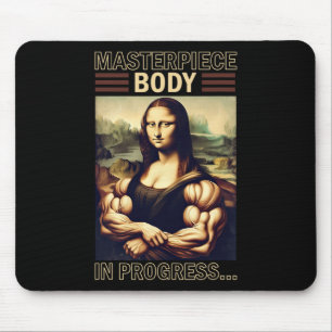Mona Lisa Bodybuilding Muscle Gym Weightlifting Wo Mouse Pad
