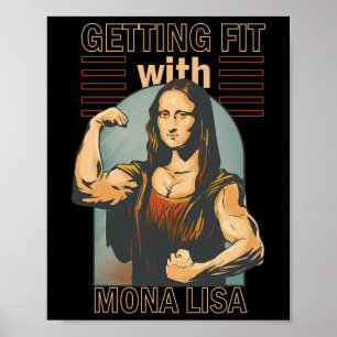 Mona Lisa Bodybuilding Muscle Gym Weightlifting Wo Poster