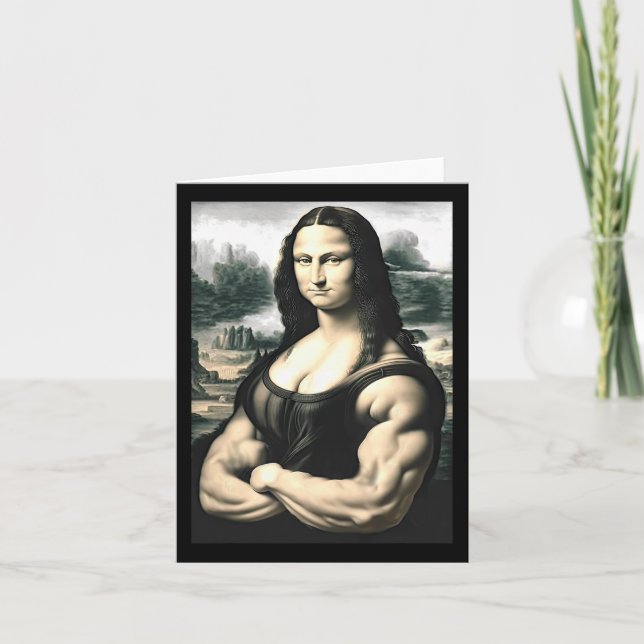 Mona Lisa Bodybuilding Parody Leonardo Da Vinci Me Card (Front)