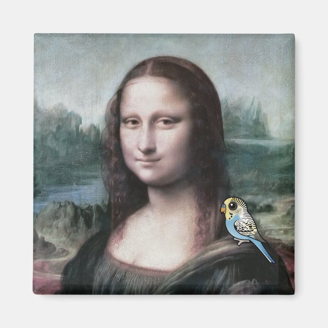 Mona Lisa & Budgies Magnet (Front)