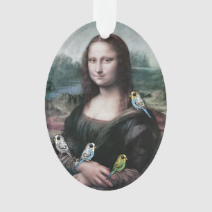 Mona Lisa & Budgies Ornament