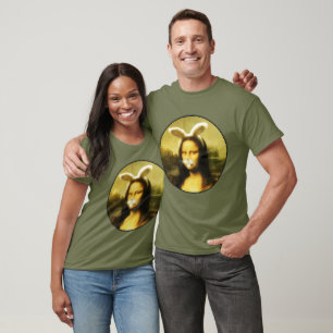 Mona Lisa Bunny Ears Easter T-Shirt